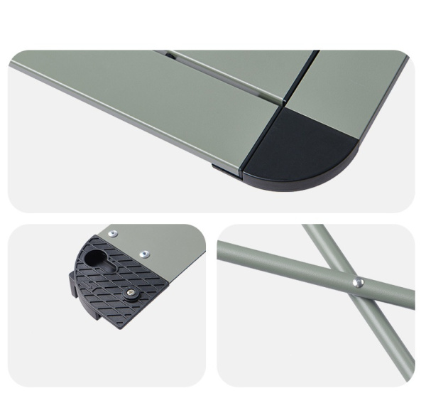 Стол туристический Naturehike Yamami L03 алюминиевый, 69,5х69,5х56 см, складной, серо-зеленый