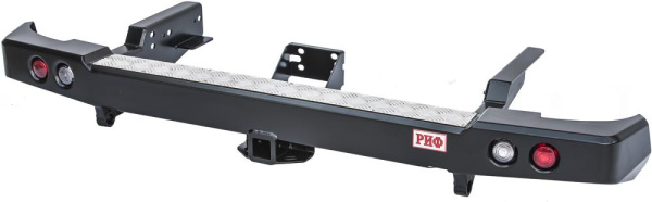 Бампер РИФ задний УАЗ Патриот Пикап 2005+ с квадратом под фаркоп и фонарями стандарт Бампер РИФ задний УАЗ Патриот Пикап 2005+ с квадратом под фаркоп и фонарями стандарт