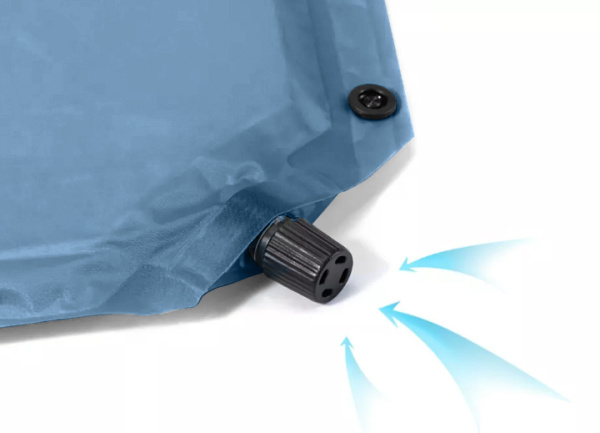 Коврик самонадувающийся Naturehike двойной, 185х130х2,5 см, с подушками, голубой