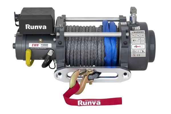 Лебёдка электрическая (индустр.) 12V Runva EWN15000USR 6800 кг синтетический трос