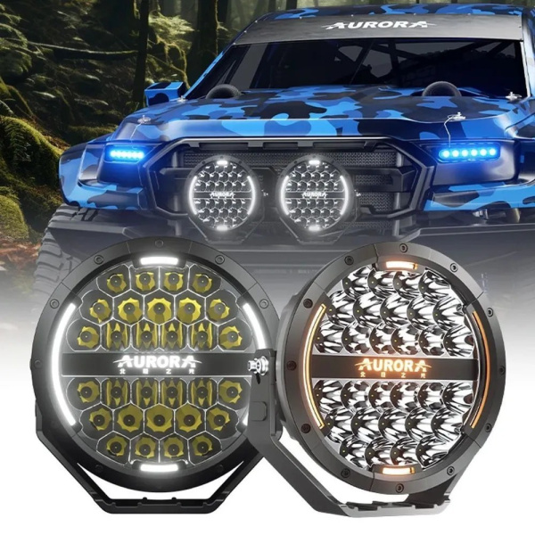 Светодиодные фары комбинированного света AURORA 178 мм 120W с ДХО (комплект 2 шт)