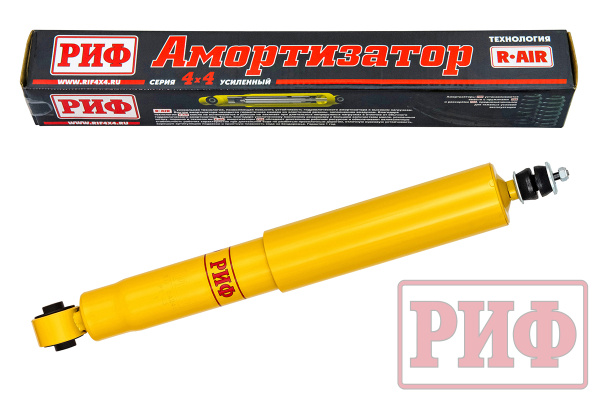 Амортизатор усиленный РИФ задний Mitsubishi Pajero III, IV 2000+ штатный и лифт 0-40 мм