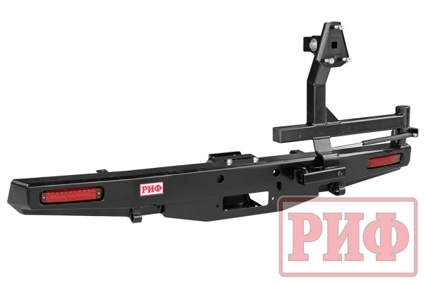 Бампер РИФ задний УАЗ Буханка с площадкой под лебёдку, калиткой и фонарями, стандарт