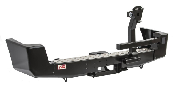 Бампер РИФ силовой задний УАЗ Патриот (2005-2014) с площадкой под лебедку и калиткой стандарт