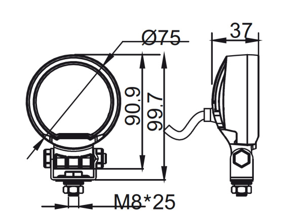 Фара водительского света РИФ 25W LED Фара водительского света РИФ 25W LED