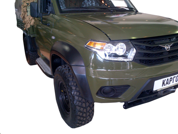 Расширители арок УАЗ Патриот 2015+ шагрень (+30 мм к штатным) (2 бака)