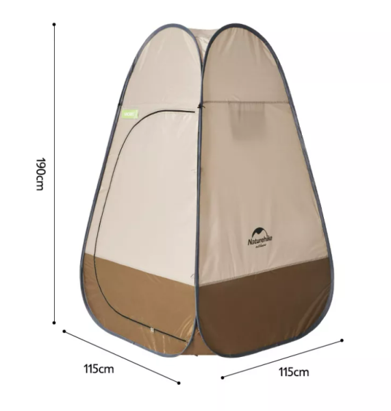 Палатка Naturehike быстрораскрываемая, душ-туалет, 115х115х190 см. коричневый