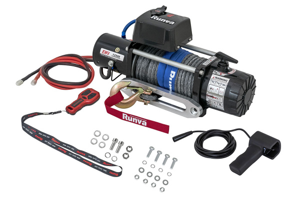 Лебёдка электрическая 12V Runva 12500 lbs 5670 кг (синтетический трос) Лебёдка электрическая 12V Runva 12500 lbs 5670 кг (синтетический трос)