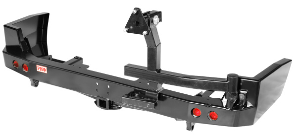 Бампер РИФ задний с квадратом под фаркоп, калиткой и фонарями Nissan Patrol Y61 2004+ Бампер РИФ задний с квадратом под фаркоп, калиткой и фонарями Nissan Patrol Y61 2004+