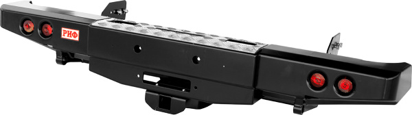 Бампер РИФ задний Mitsubishi L200 2005-2015 с площадкой под лебёдку, квадратом под фаркоп и фонарями Бампер РИФ задний Mitsubishi L200 2005-2015 с площадкой под лебёдку, квадратом под фаркоп и фонарями