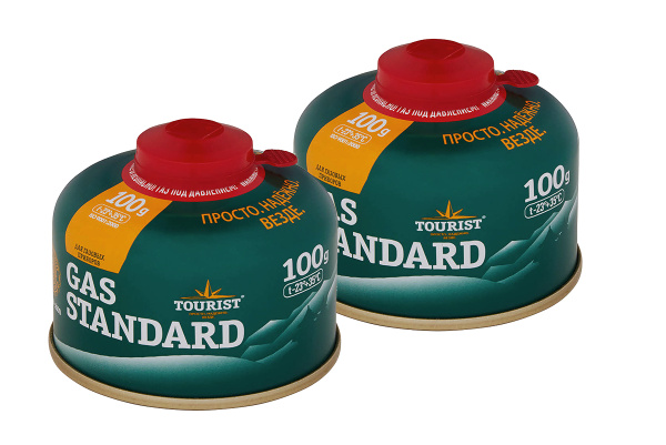 Баллон газовый резьбовой TOURIST STANDARD для портативных приборов 100 г. комплект 2 шт. Баллон газовый резьбовой TOURIST STANDARD для портативных приборов 100 г. комплект 2 шт.