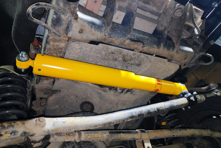 Демпфер РИФ рулевой с кронштейнами УАЗ Патриот, Профи 2019+ лифт 30-50 мм