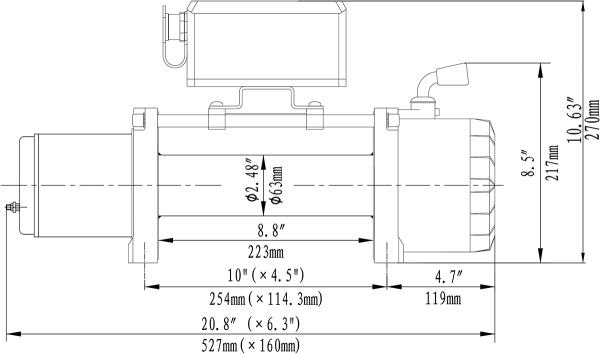 Лебёдка электрическая 12V Runva 6000 lbs 2500 кг Лебёдка электрическая 12V Runva 6000 lbs 2500 кг
