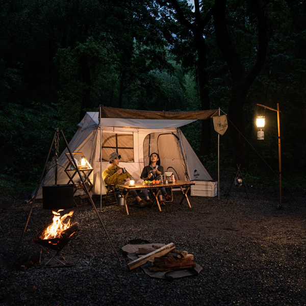 2.Палатка Naturehike Village 5.0 4-местная, алюминиевый каркас, снежная юбка, Хаки.