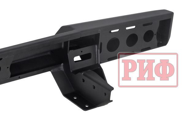 Бампер РИФ силовой задний для ГАЗ Соболь NN 4x4 с фонарями, калиткой, возможностью установки фаркопа, стандарт