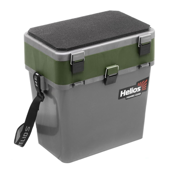Ящик рыболовный зимний HELIOS, 19 л, серый/хаки Ящик рыболовный зимний HELIOS, 19 л, серый/хаки