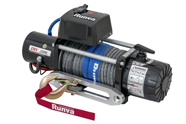 Лебёдка электрическая 12V Runva 12500 lbs 5670 кг (синтетический трос) Лебёдка электрическая 12V Runva 12500 lbs 5670 кг (синтетический трос)
