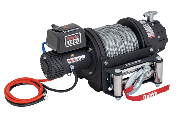 Лебёдка электрическая 24V Runva EWB25000S24V влагозащищенная, стальной трос