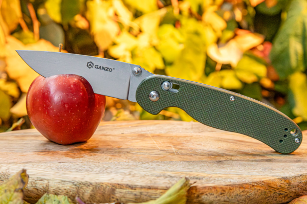 Нож складной GANZO, длина клинка 89 мм, сталь 440С, зеленый