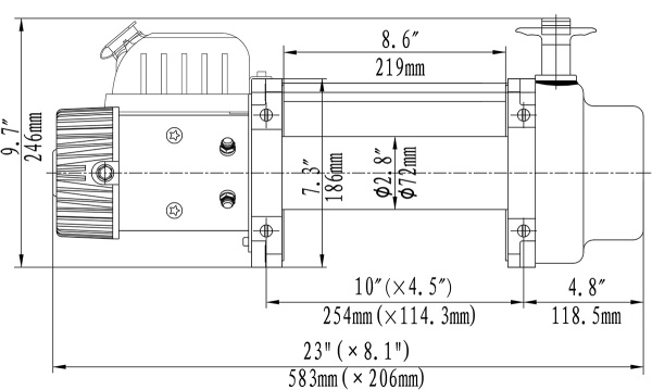 Лебёдка электрическая (индустр.) 24V Runva 12000 lbs 5700 кг Лебёдка электрическая (индустр.) 24V Runva 12000 lbs 5700 кг