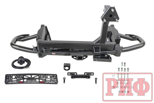 Бампер РИФ силовой задний Toyota Land Cruiser Prado 120 c квадратом под фаркоп и калиткой Бампер РИФ силовой задний Toyota Land Cruiser Prado 120 c квадратом под фаркоп и калиткой