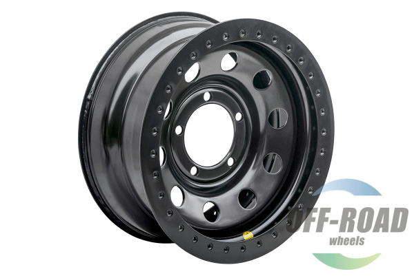 Диск усиленный УАЗ стальной черный 5x139,7 8xR16 d110 ET-19 с двойным бедлоком (красн.) на барабанные тормоза