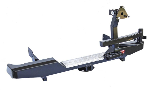 Бампер РИФ задний Mitsubishi L200 2005-2015  (кузов 1350 мм) с квадратом под фаркоп и калиткой Бампер РИФ задний Mitsubishi L200 2005-2015  (кузов 1350 мм) с квадратом под фаркоп и калиткой