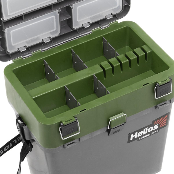 2 Ящик рыболовный зимний HELIOS, 19 л, серый/хаки 2 Ящик рыболовный зимний HELIOS, 19 л, серый/хаки