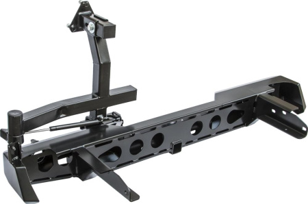 Бампер РИФ силовой задний Nissan NP300 до 2010 (кузов 1400 мм) с квадратом под фаркоп, калиткой, фонарями, подсветкой номера