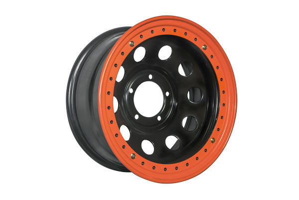 Диск усиленный УАЗ стальной черный 5x139,7 8xR17 d110 ET-19 с бедлоком (оранжевый) Диск усиленный УАЗ стальной черный 5x139,7 8xR17 d110 ET-19 с бедлоком (оранжевый)