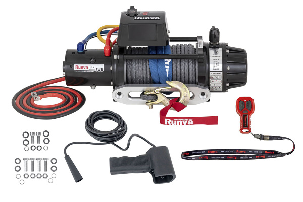 Лебёдка электрическая 12V Runva 9500 lbs 4350 кг влагозащищенная, синтетический трос Лебёдка электрическая 12V Runva 9500 lbs 4350 кг влагозащищенная, синтетический трос