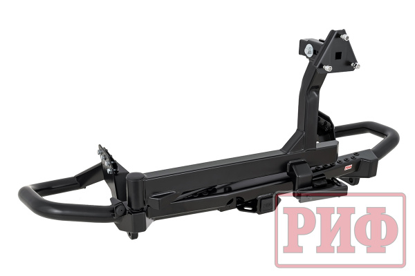 Бампер РИФ силовой задний Mitsubishi Pajero Sport 2021+ c квадр. под фаркоп, калиткой, подсвет. ном. Бампер РИФ силовой задний Mitsubishi Pajero Sport 2021+ c квадр. под фаркоп, калиткой, подсвет. ном.