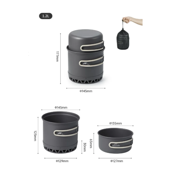 1 Набор посуды Naturehike туристический 1 персона, 1,2 л 1 Набор посуды Naturehike туристический 1 персона, 1,2 л