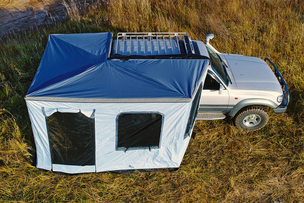 Стенки к автомобильной веерной маркизе (тамбур) РИФ 2.3х2 м, с полом (правые)