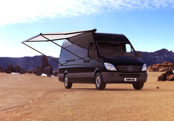 Маркиза автомобильная РИФ 4,0х2,5 м кассетная с электроприводом, корпус черный.