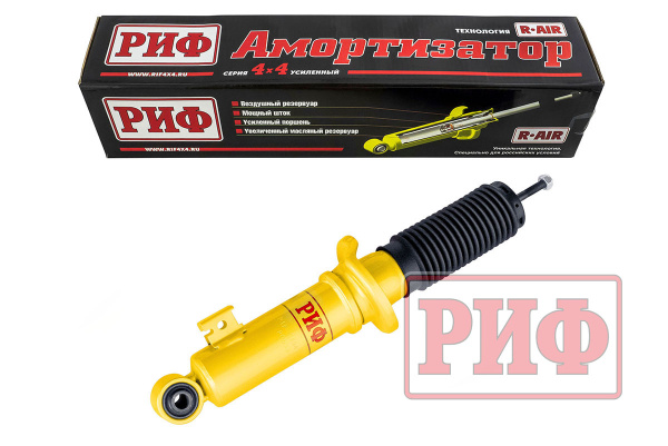 Амортизатор усиленный РИФ передний Mitsubishi L200 2005-2023, Pajero Sport II, III 2009-2024 штатный и лифт 0-40 мм