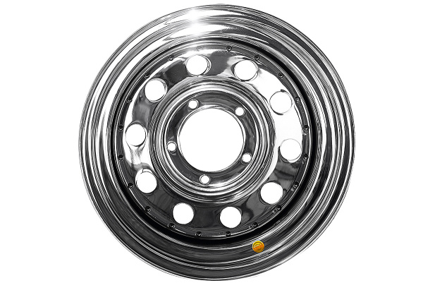 Диск усиленный УАЗ стальной хромированный 5x139,7 8xR16 d110 ET-19 (уценка) Диск усиленный УАЗ стальной хромированный 5x139,7 8xR16 d110 ET-19 (уценка)