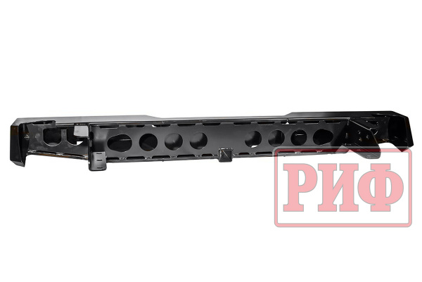 Бампер РИФ силовой задний Nissan Navara D40 (2005-2014) с квадратом под фаркоп и фонарями