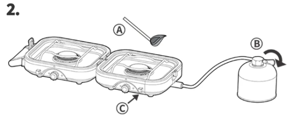 Плита газовая Naturehike 2,3 кВт, портативная, двойная, складная