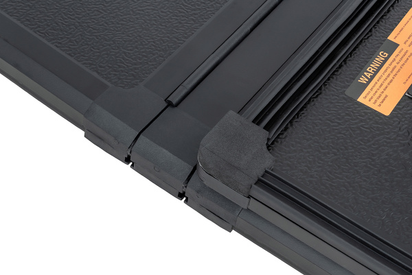 Крышка кузова РИФ для JAC T8, трёхсекционная 1590х1600 мм, алюминиевая, черная